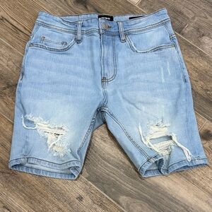 Cotton On Light Blue Ripped Jean Shorts